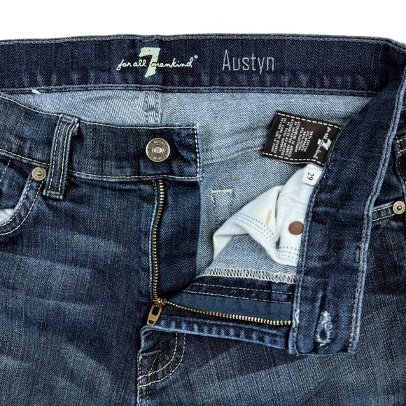 7 For All Mankind Jeans Mens Size 29 Austyn‎ Blue Denim Dark Wash 27” inseam - Picture 10 of 13